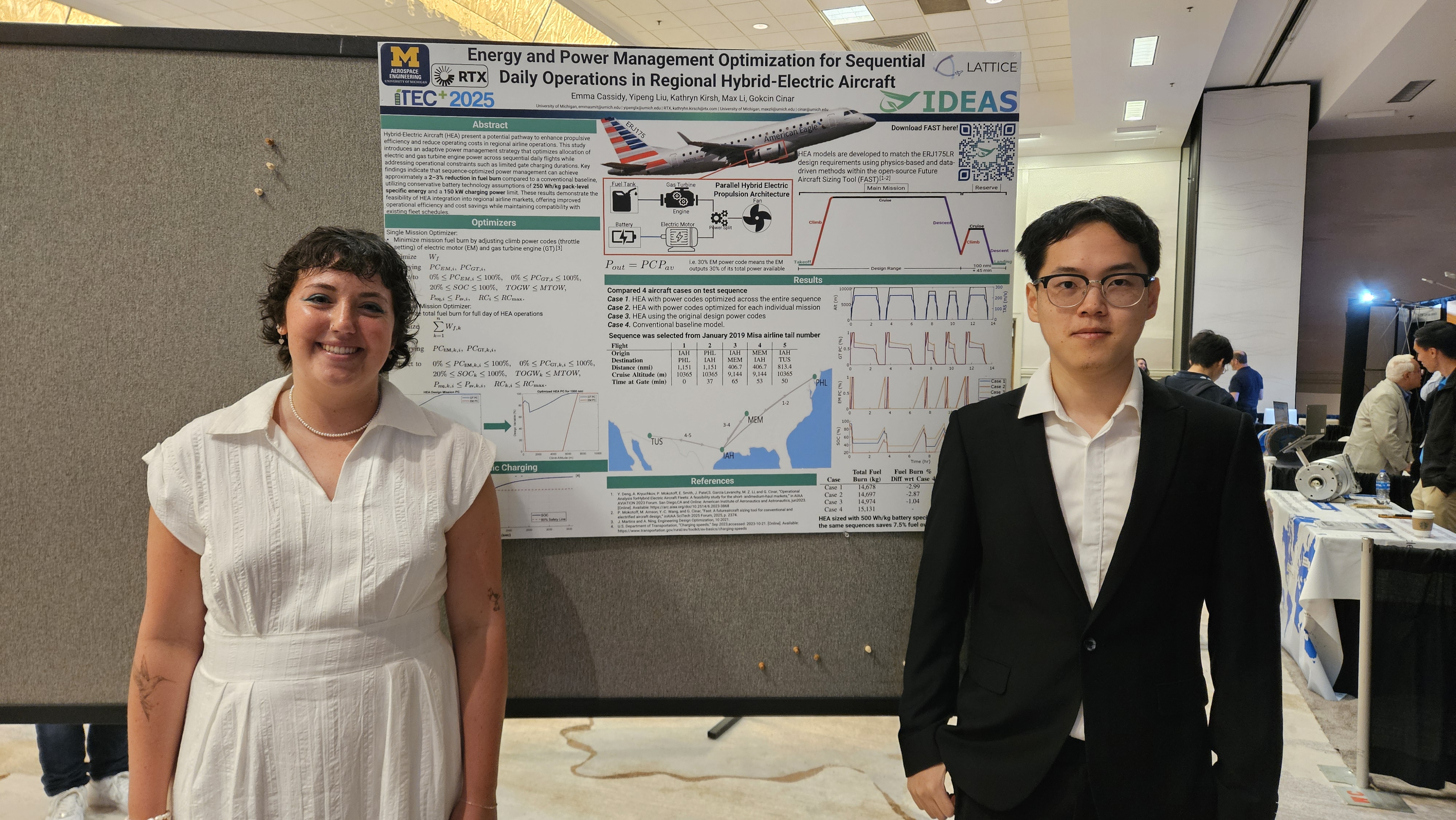 Emma Cassidy (left) and Yipeng Liu (right) in front of their posters.